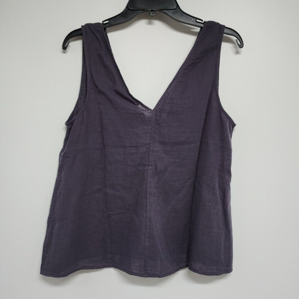COPY - NEW Size Medium JOHNNY WAS CALME Double Gauze Drape Tank Top Gray Womens - Picture 2 of 9